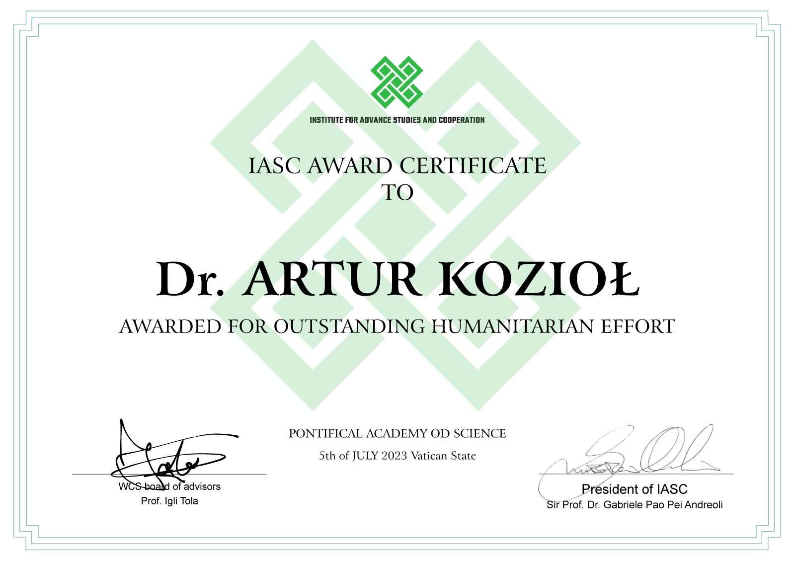 arturkoziolaward