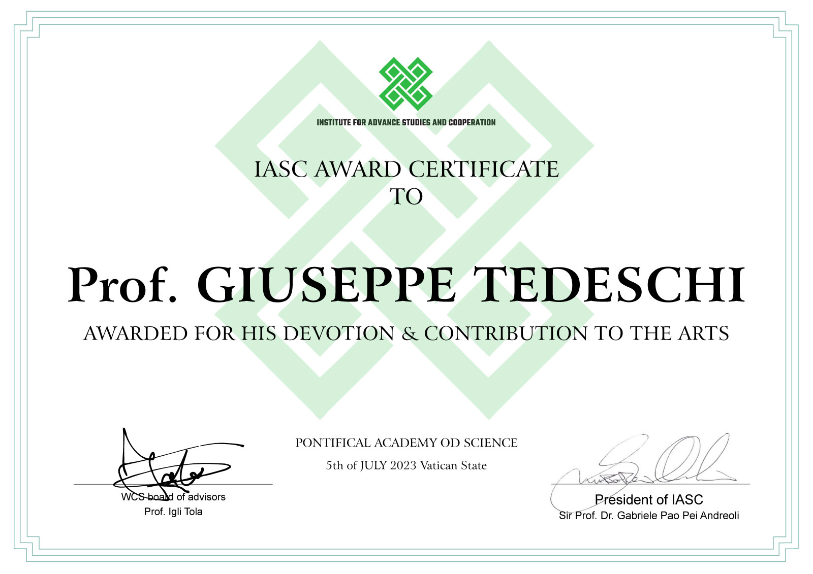 giuseppetedeschiaward