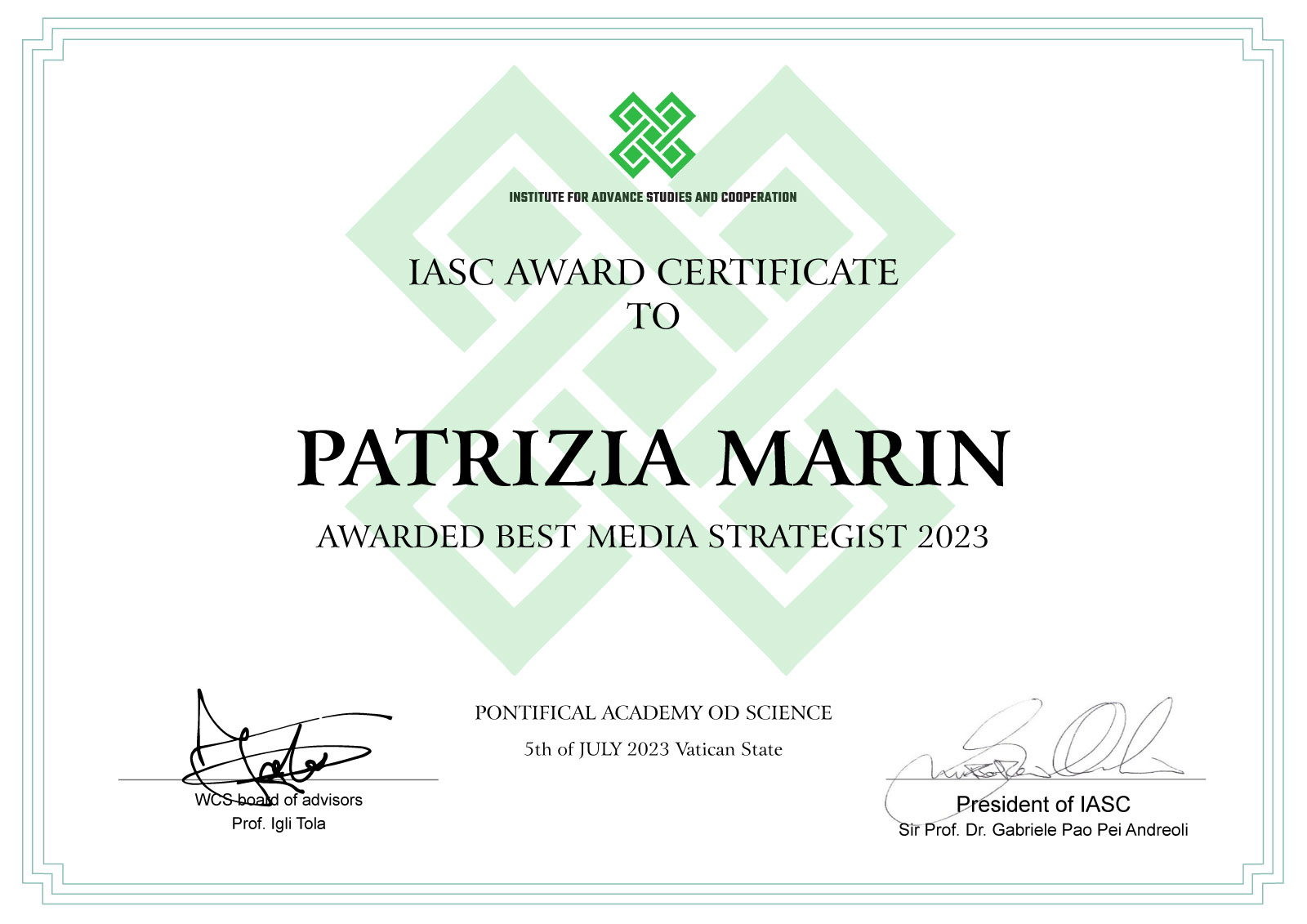 patriziamarinaward